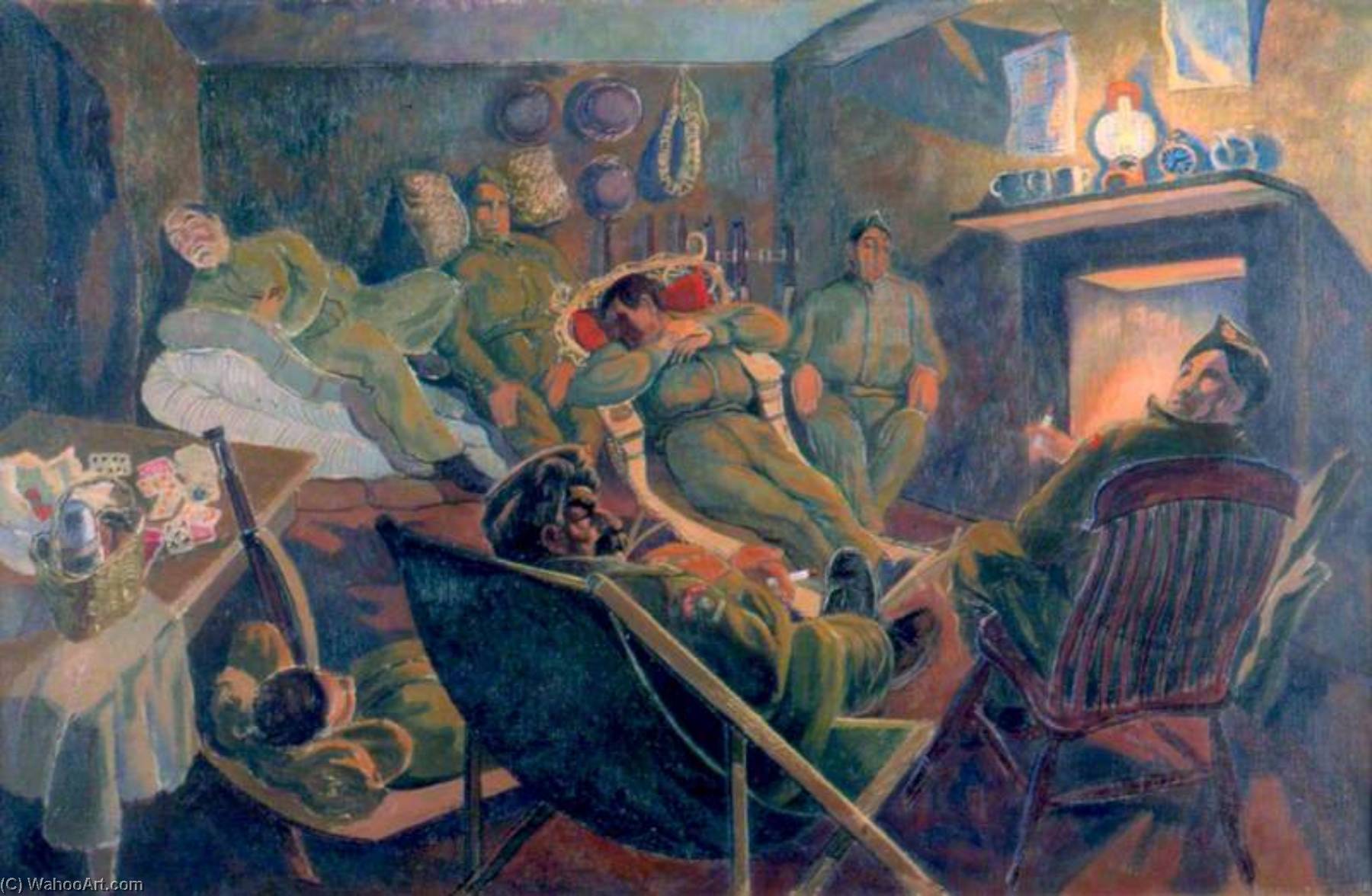 Soldiers Relaxing, Hook End Farm, Basildon, Berkshire — ギルバート・スペンサー