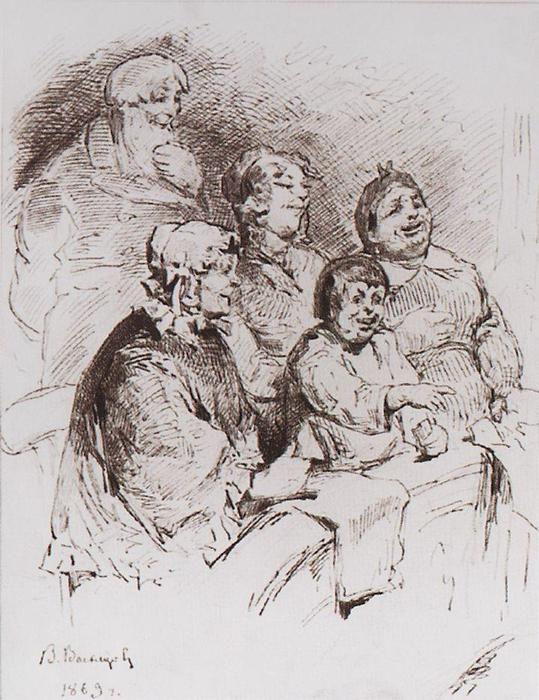 Merchant Family In The Theater — Victor Vasnetsov