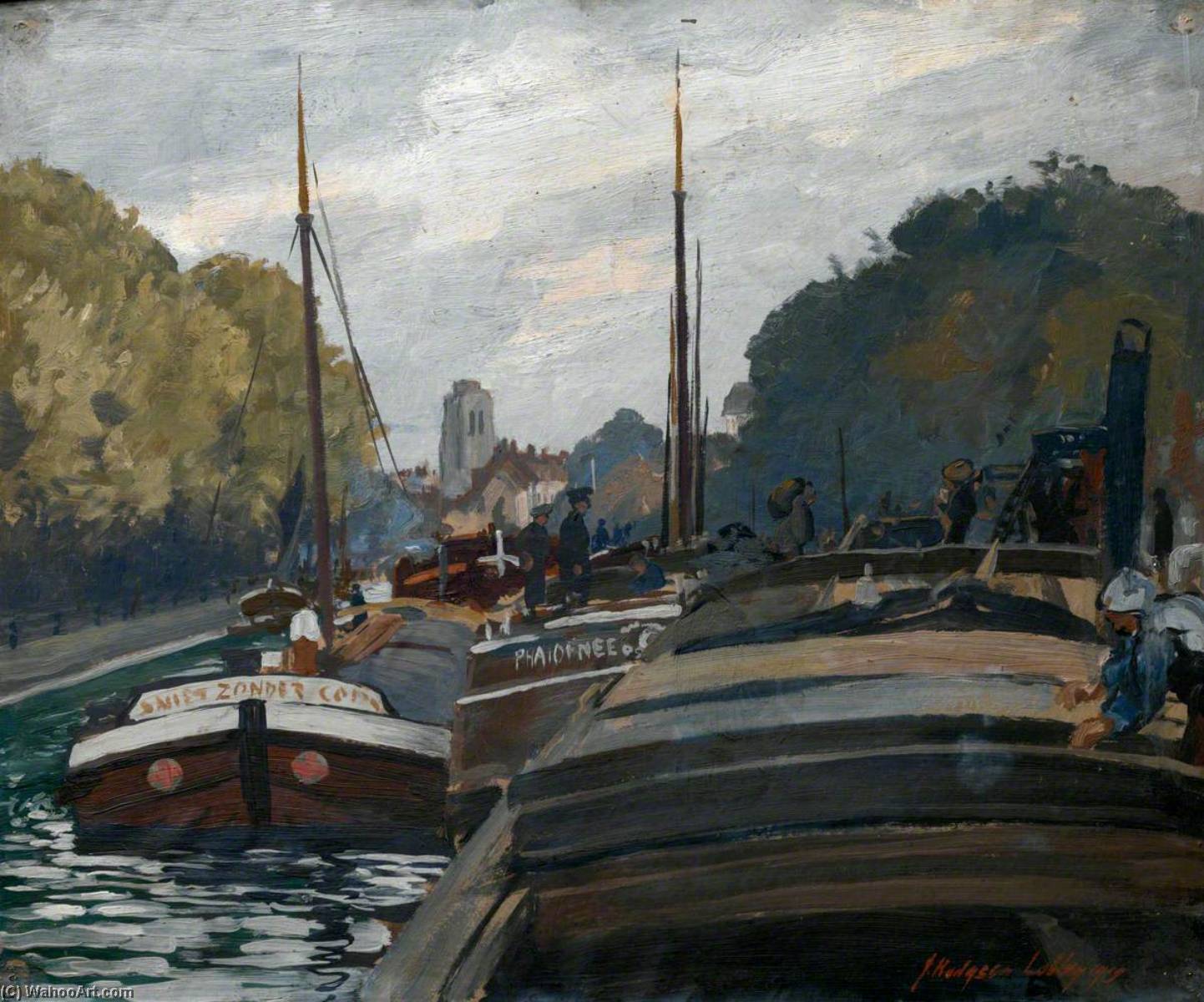 Hospital Barges In Flanders — John Hodgson Lobley