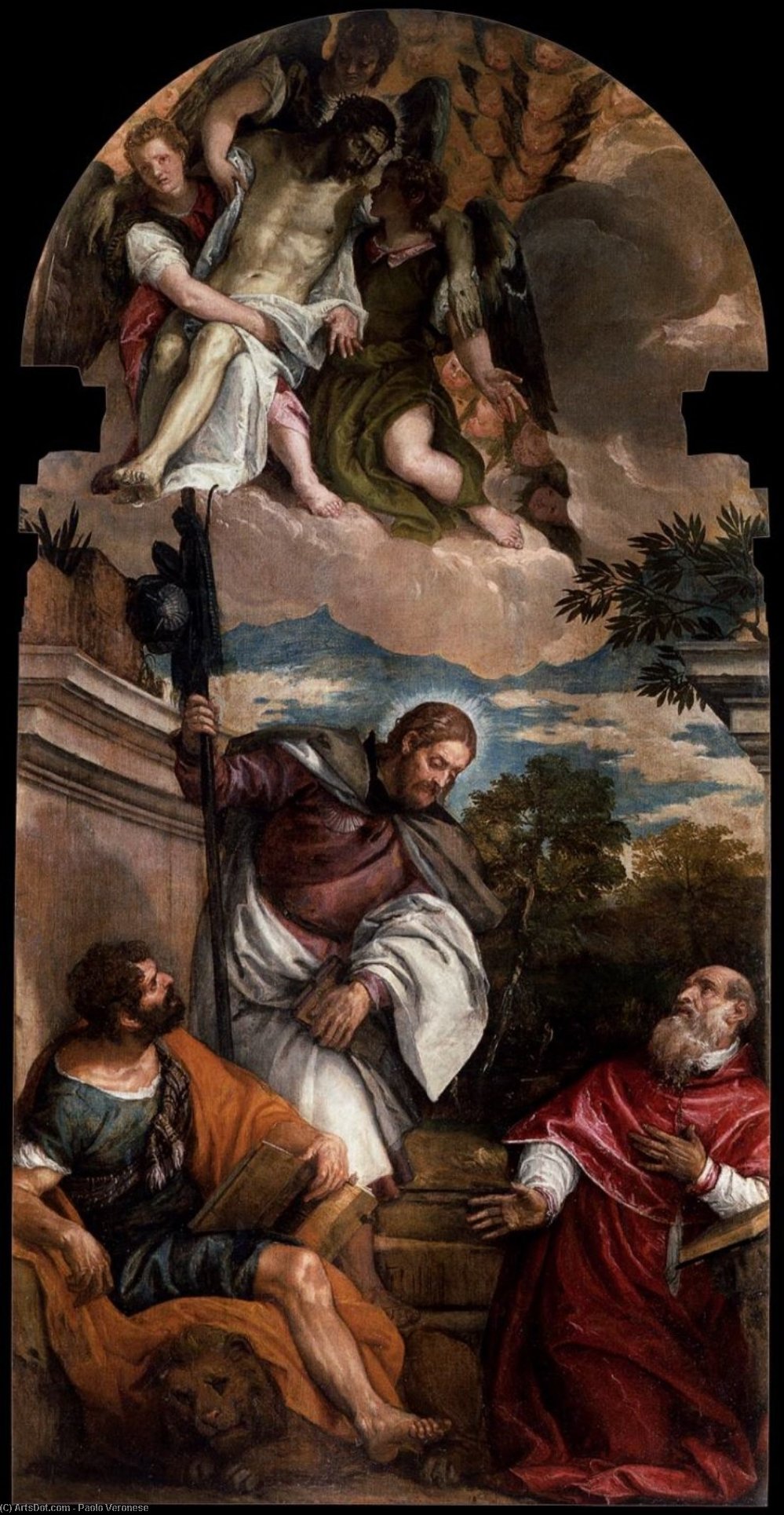 Sts Mark, James And Jerome With The Dead Christ Borne By Angels — Paolo Veronese
