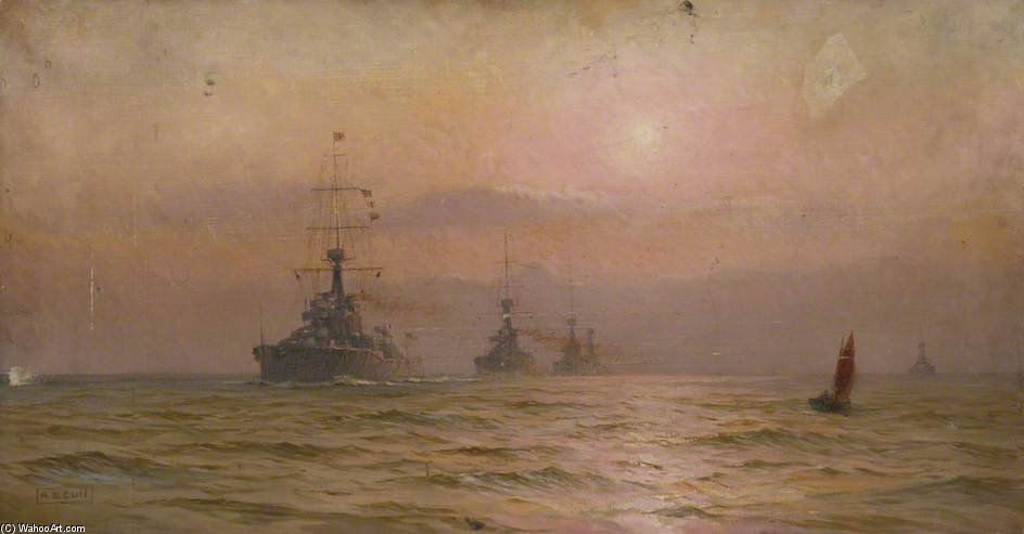 Hms 'orion' Leading The 2nd Battle Squadron Of The Home Fleet — Alma Claude Burlton Cull