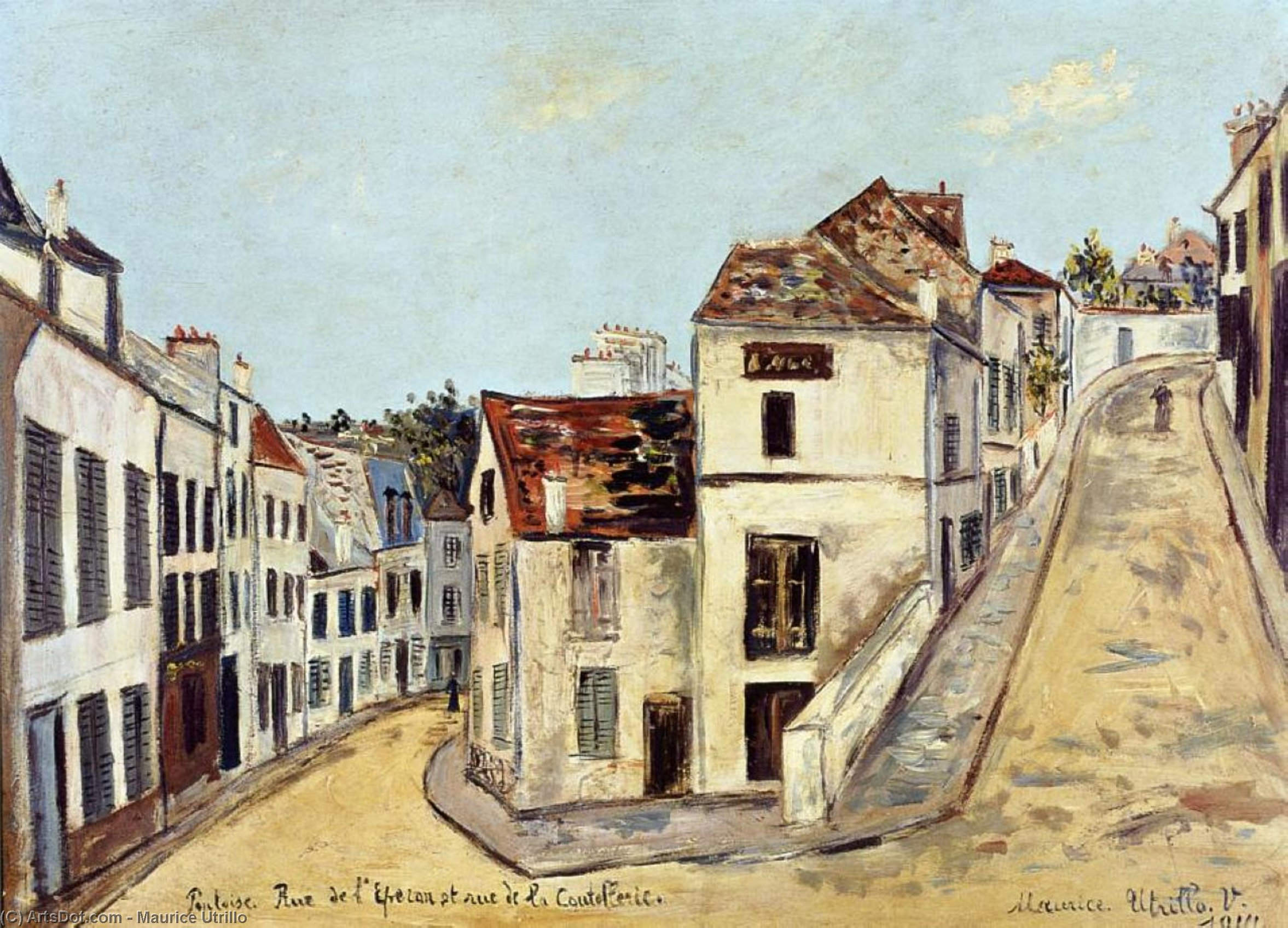 Pontoise, L'eperon Street And Street De La Coutellerie — Maurice Utrillo