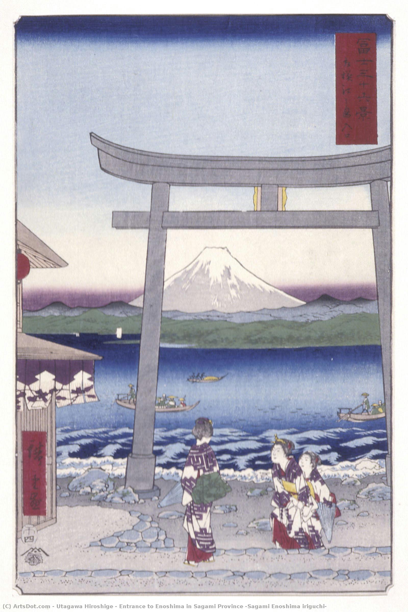 Entrance To Enoshima In Sagami Province (sagami Enoshima Iriguchi) — Utagawa Hiroshige