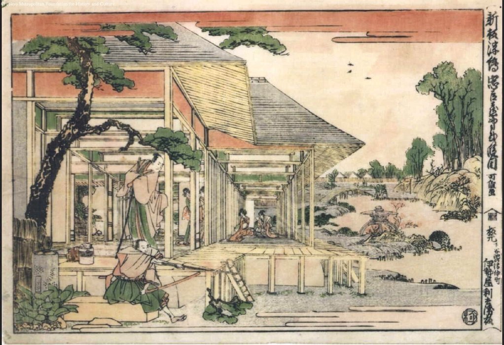 Perspektiven-drucks Des Chushingura — Katsushika Hokusai