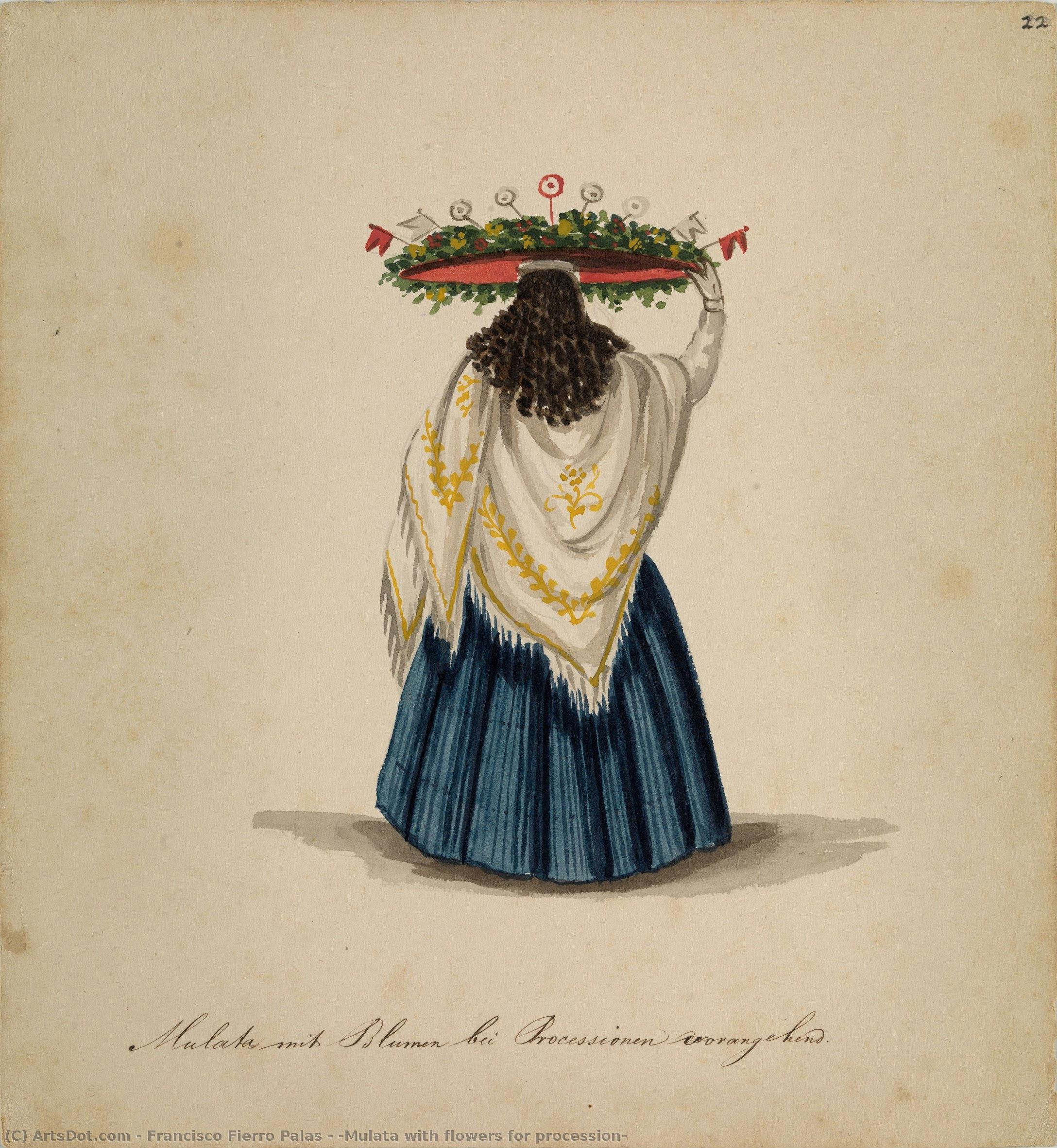 [mulata With Flowers For Procession] — Francisco Fierro Palas