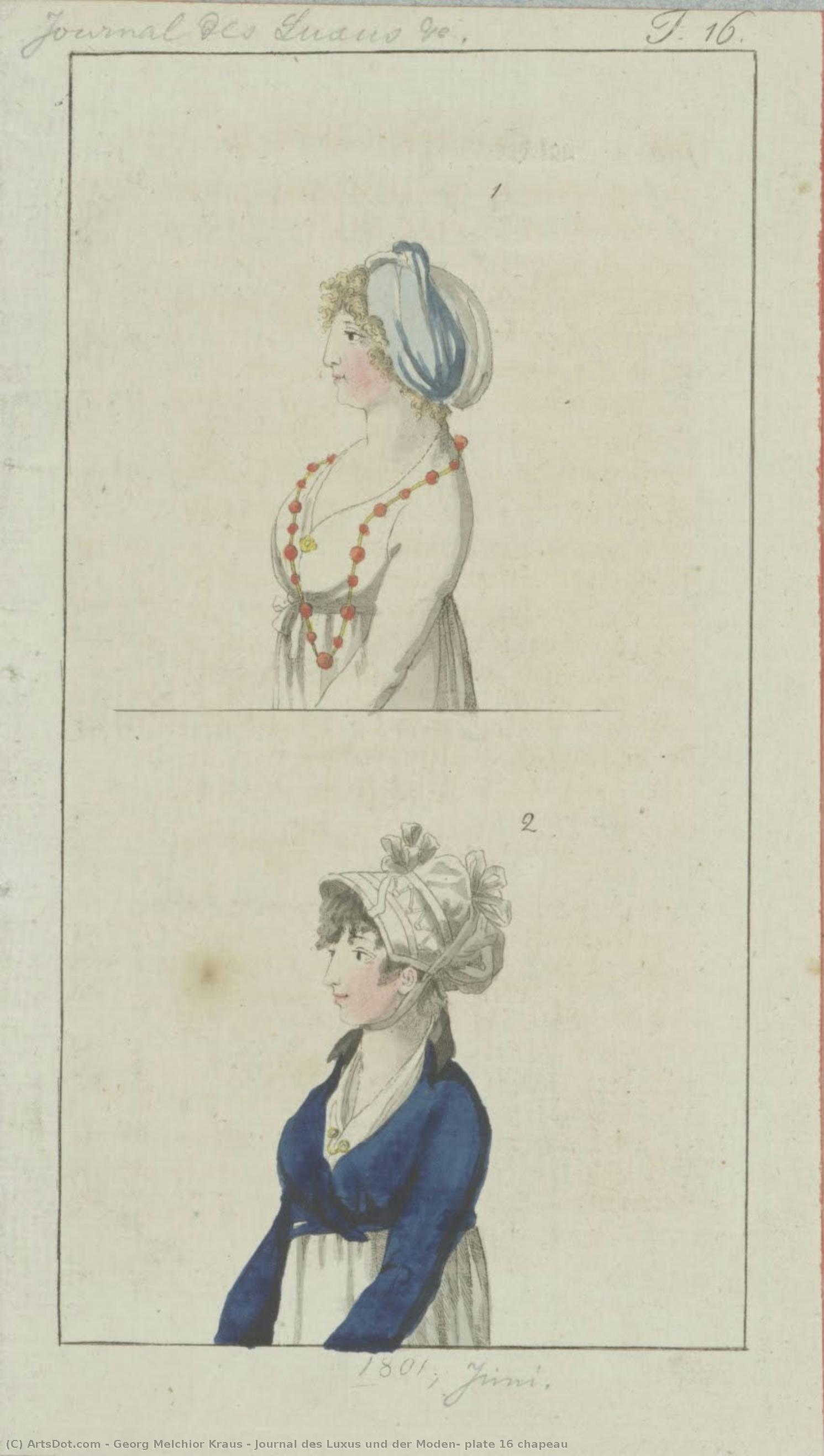 Journal Des Luxus Und Der Moden, Plate 16 Chapeau — Georg Melchior Kraus