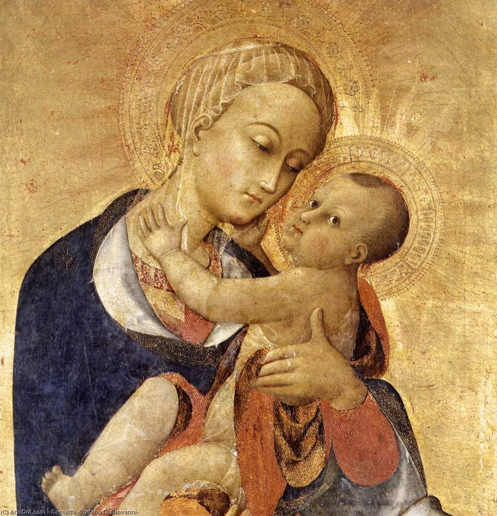 Virgin With Child And Four Saints (detail) — Sassetta (stefano Di Giovanni)