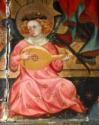 Detail Of A Musical Angel From An Altarpiece — Lluís Borrassà