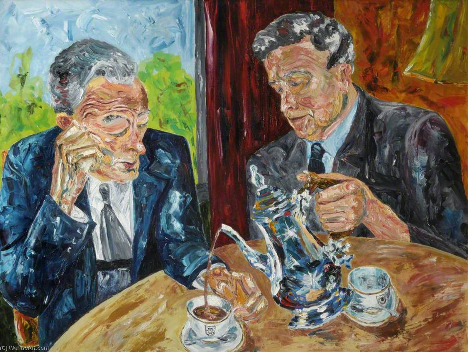 Mr Sloots And Mr Wright Having Tea — Roy Yorke Calne