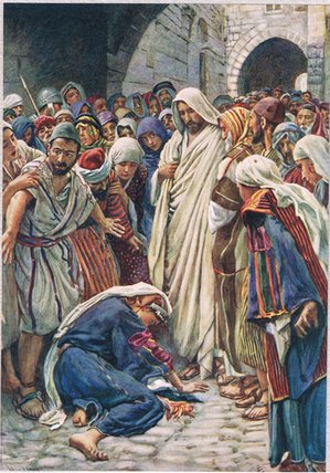 The Woman Who Touched The Hem Of His Garment — Harold Copping