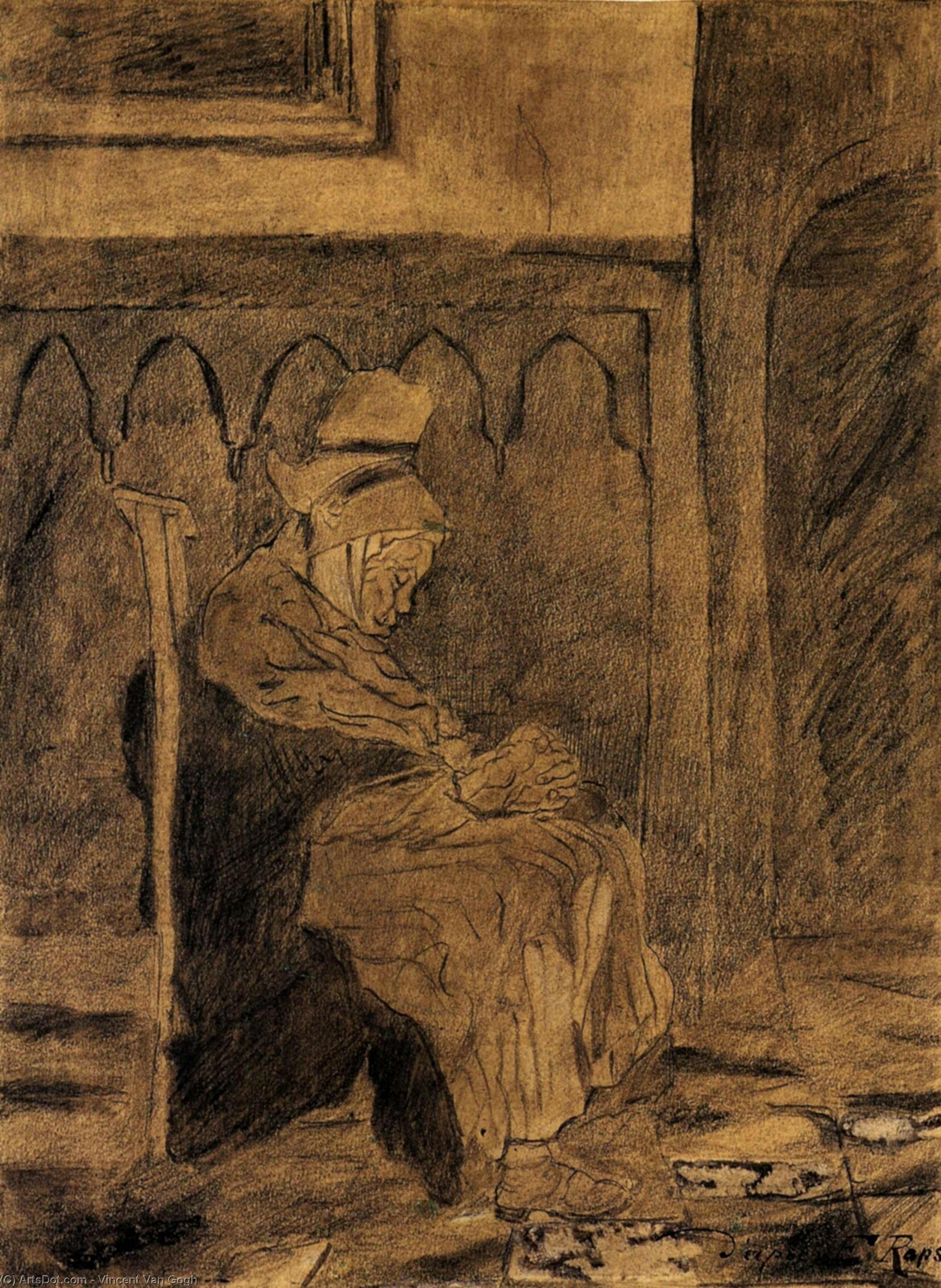 Alte Frau Schläfrig Nach Rops — Vincent Willem Van Gogh
