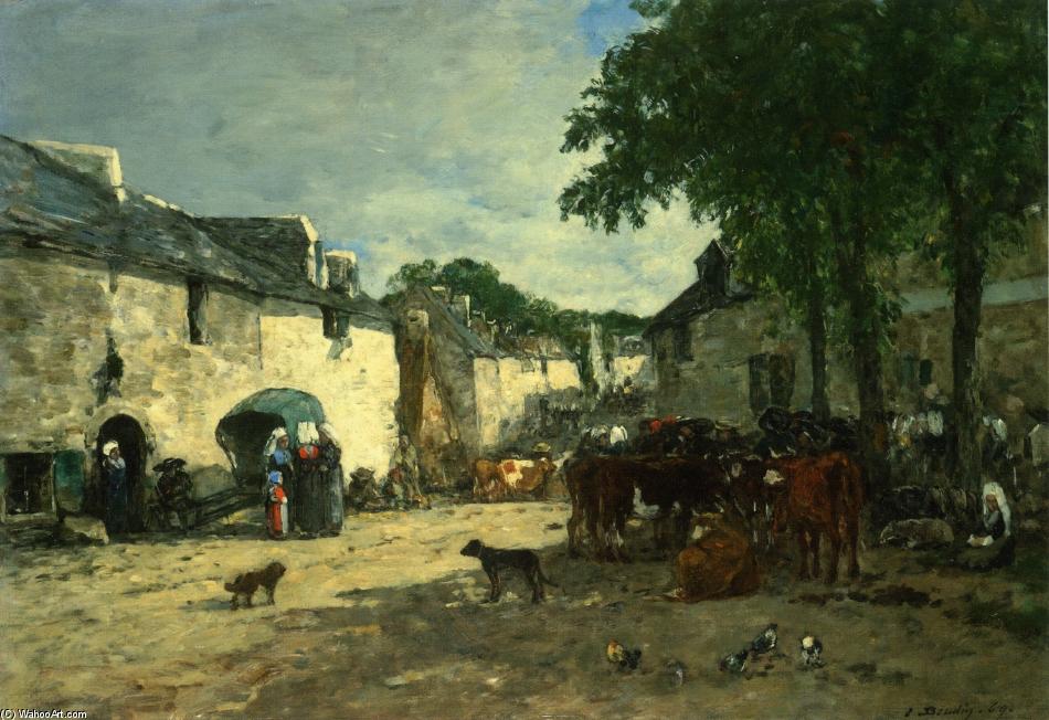 Cattle Market At Daoulas, Brittany — Eugène Louis Boudin
