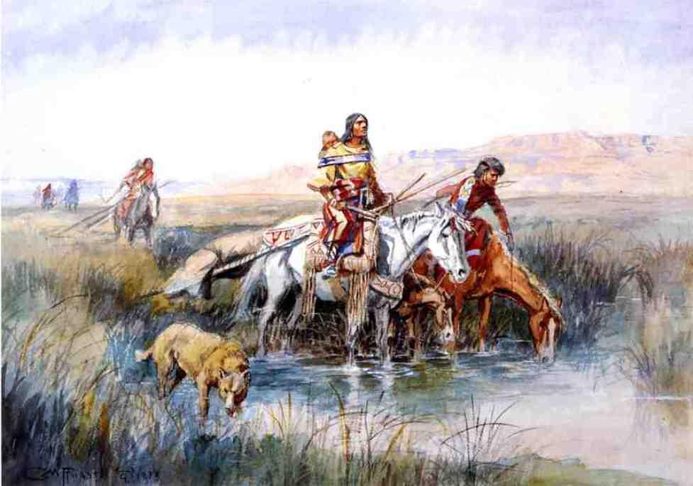 Indian Women Moving Camp — Charles Marion Russell