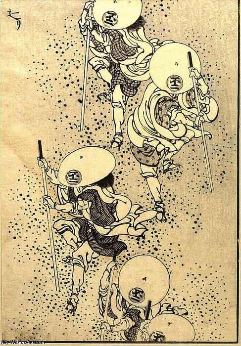 Sliding Down (suberi) — Katsushika Hokusai