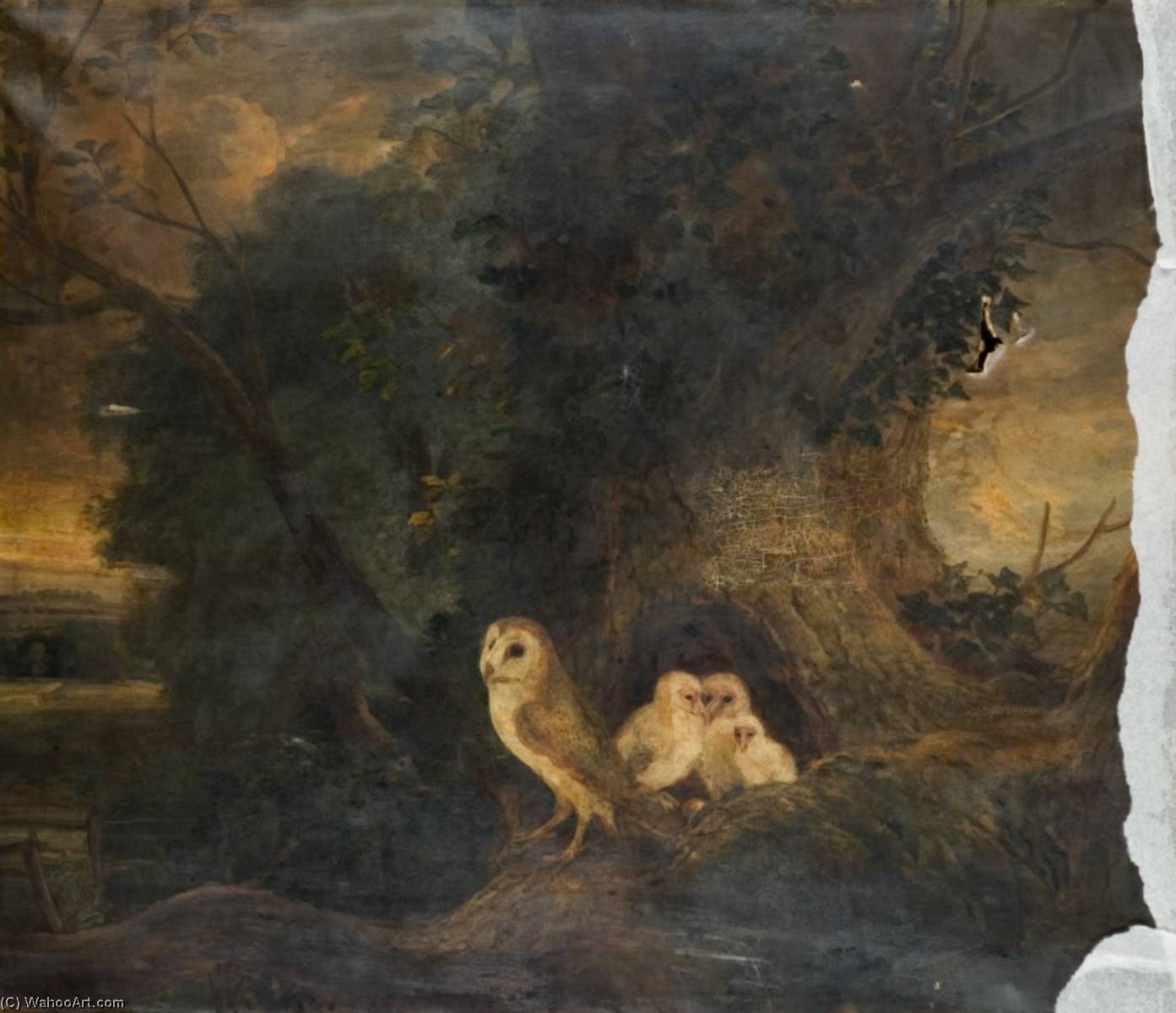 Evening Landscape With Owls — Samuel Lucas