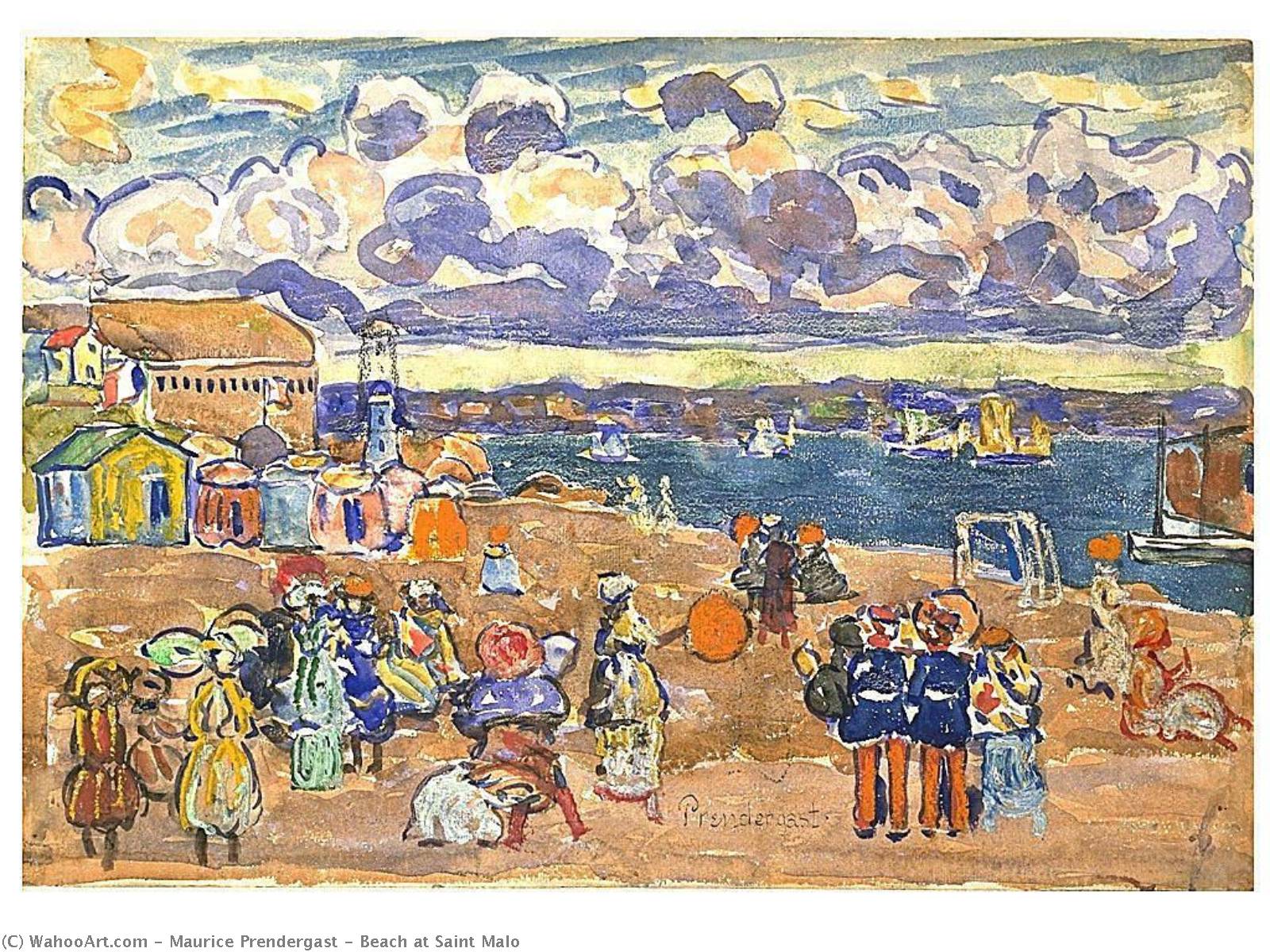 Beach At Saint Malo — Maurice Brazil Prendergast