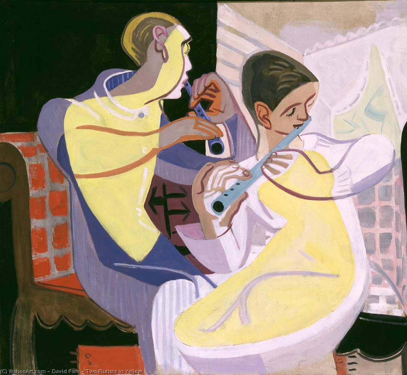 Two Flutists In Yellow — David Park