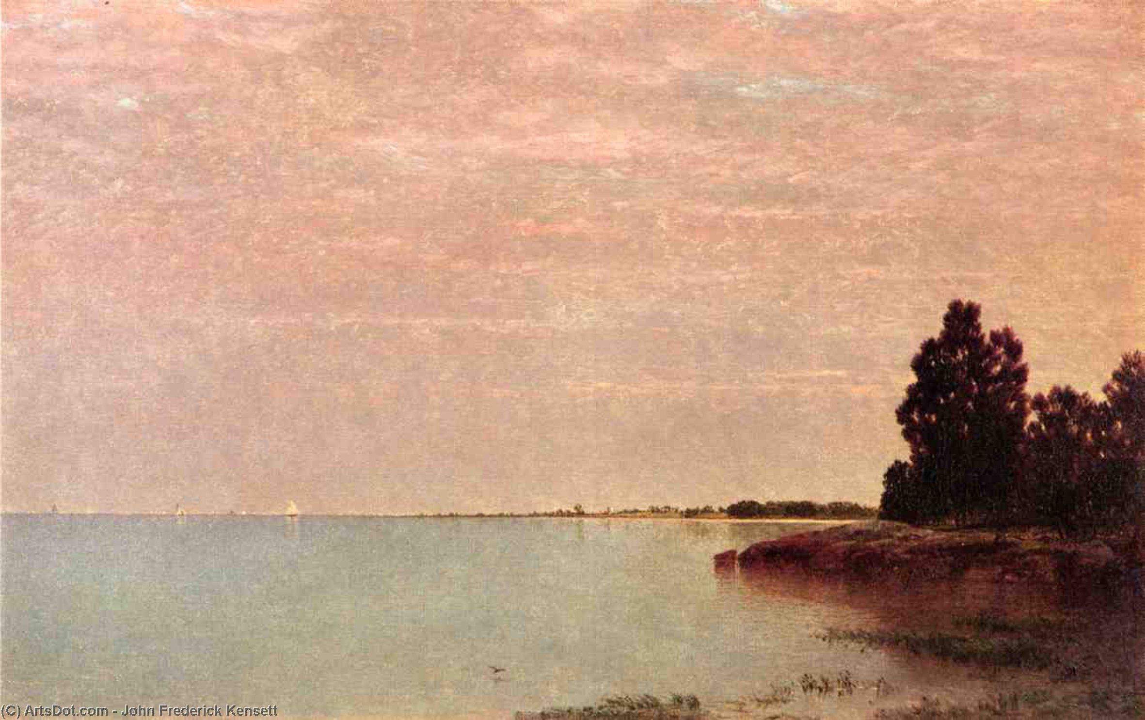 Long Neck Point From Contentment Island, Darien, Connecticut — John Frederick Kensett