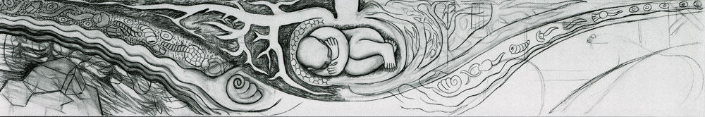 Infant In The Bulb Of A Plant — Diego Rivera