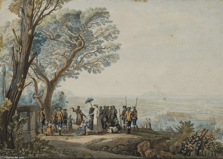 Pope's Visit To Naples Vi, The Islands And Procida Ischia The Background — Claude Louis Chatelet