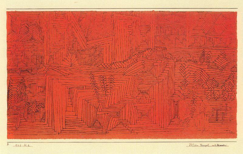Rock-cut Temple With Fir Trees — Paul Klee