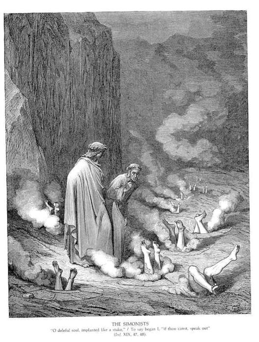 The Punishment Of The Simonists — Paul Gustave Doré