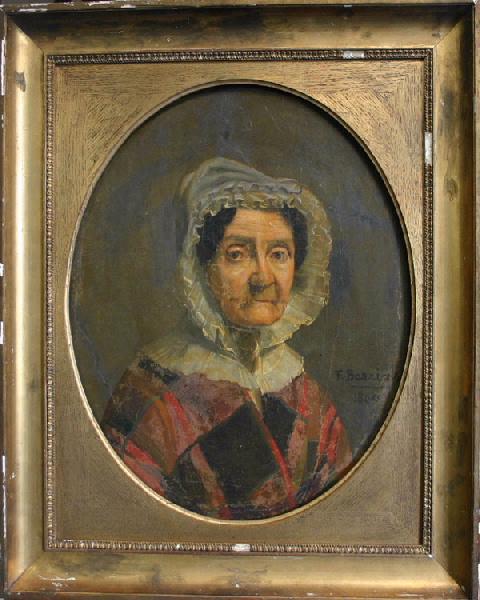 Portrait De Vieille Femme (avec Une Coiffe En Dentelle) — Félix Joseph Barrias
