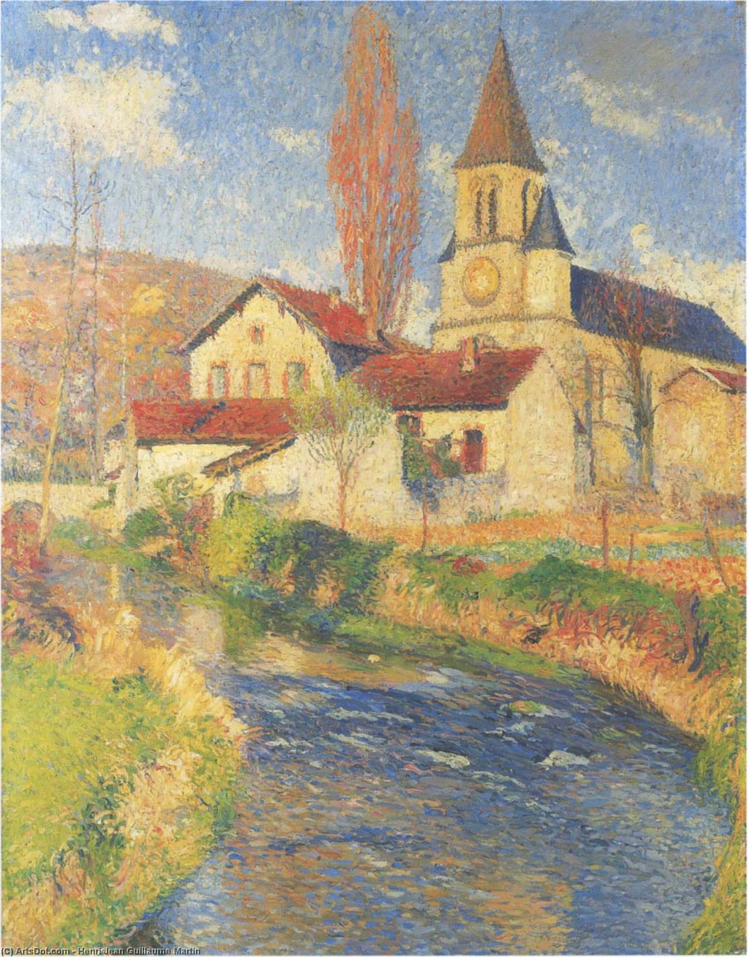 Church By The River — Henri Jean Guillaume Martin