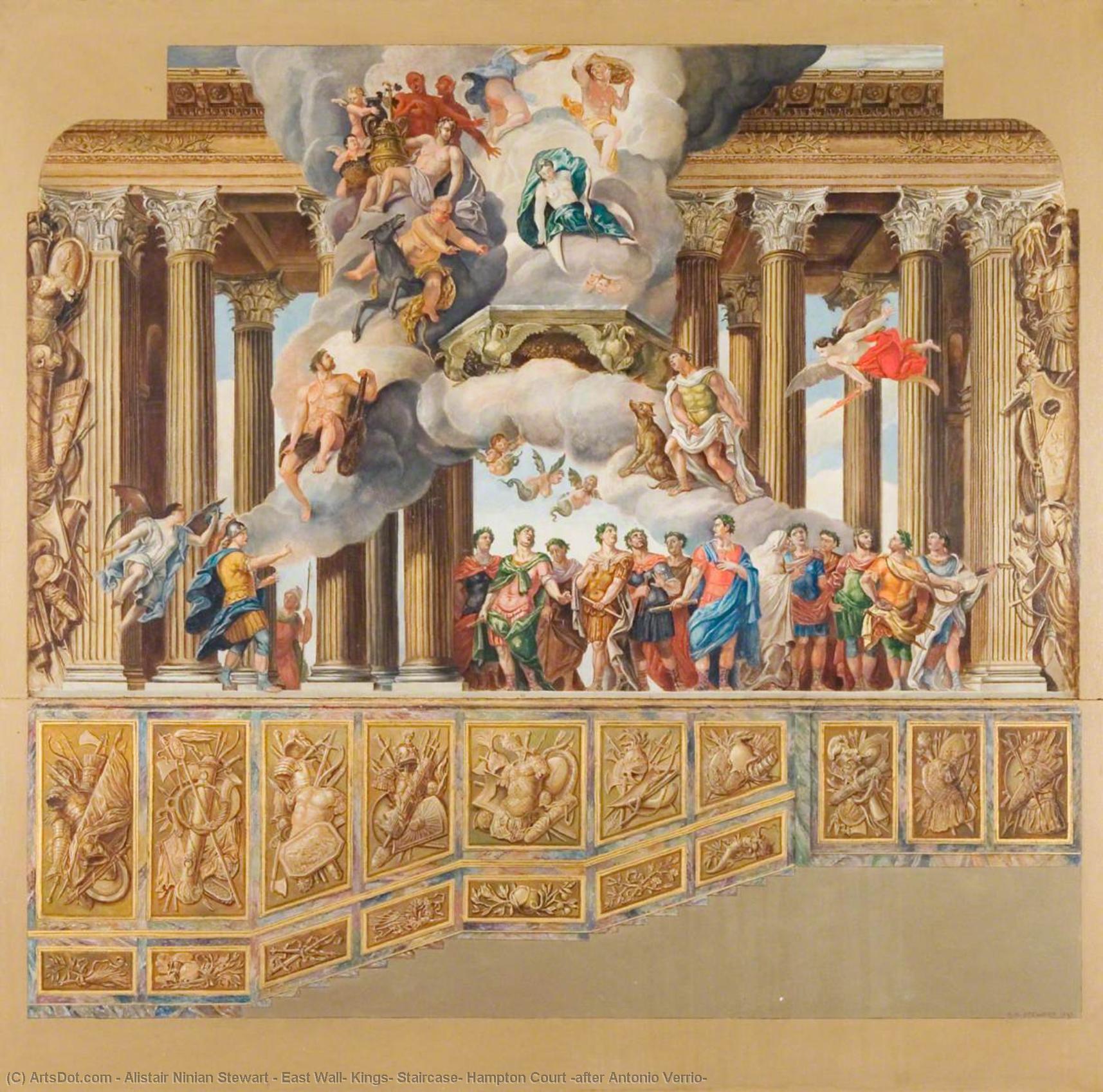 East Wall, Kings' Staircase, Hampton Court (after Antonio Verrio) — Alistair Ninian Stewart