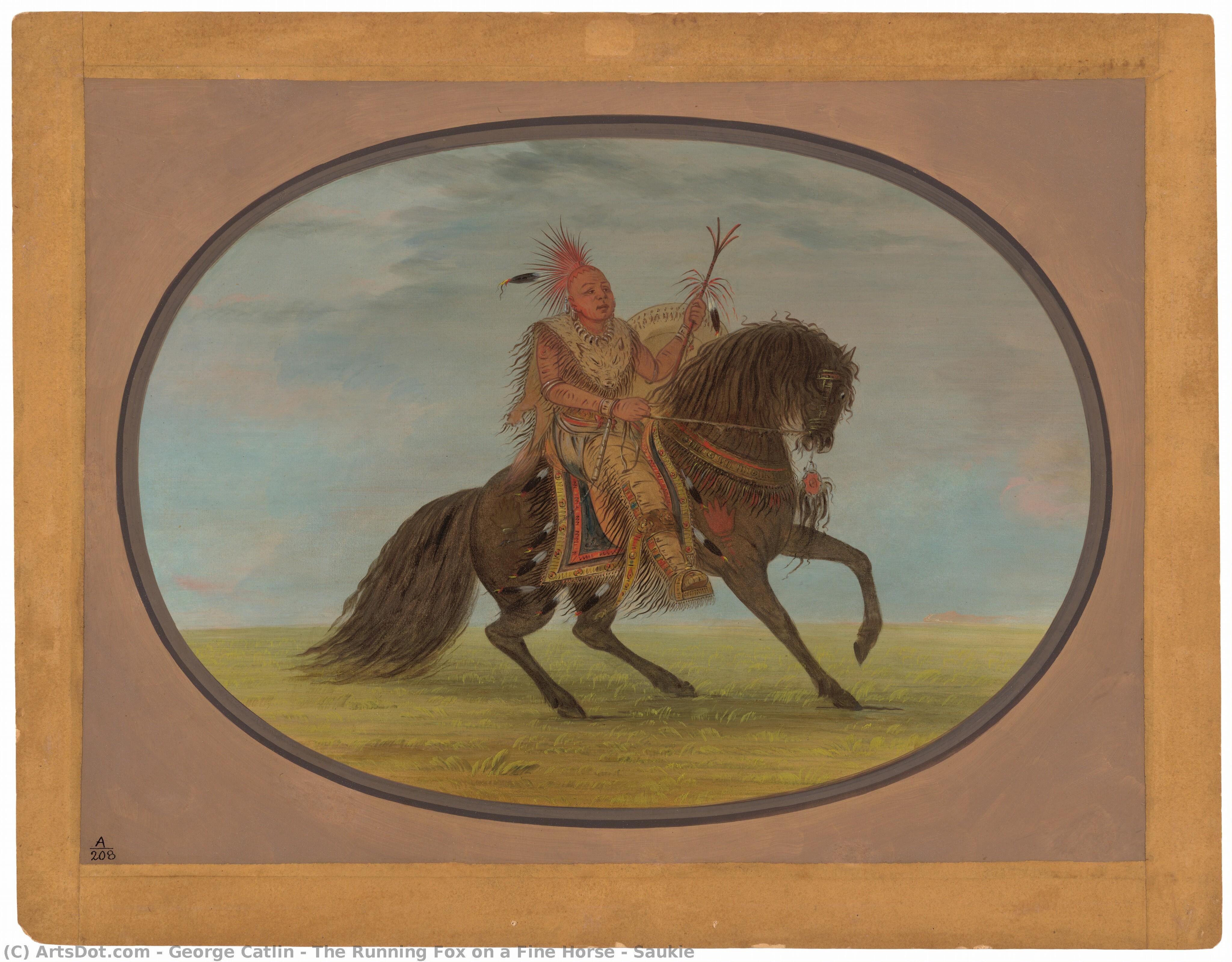 The Running Fox On A Fine Horse - Saukie — George Catlin