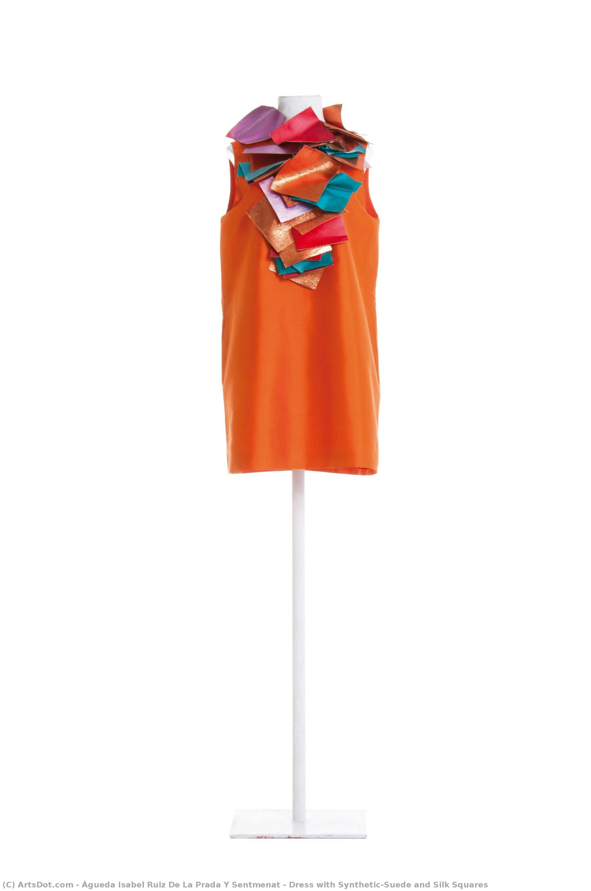 Dress With Synthetic-suede And Silk Squares — Águeda Isabel Ruiz De La Prada Y Sentmenat
