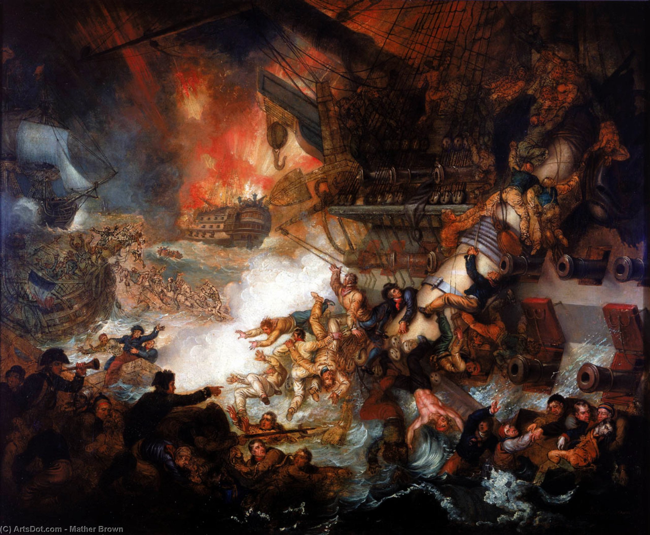 The Battle Of The Nile - Destruction Of 'l'orient' — Mather Brown