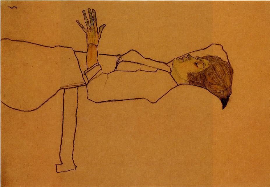 Clothed Woman, Reclining — Шиле