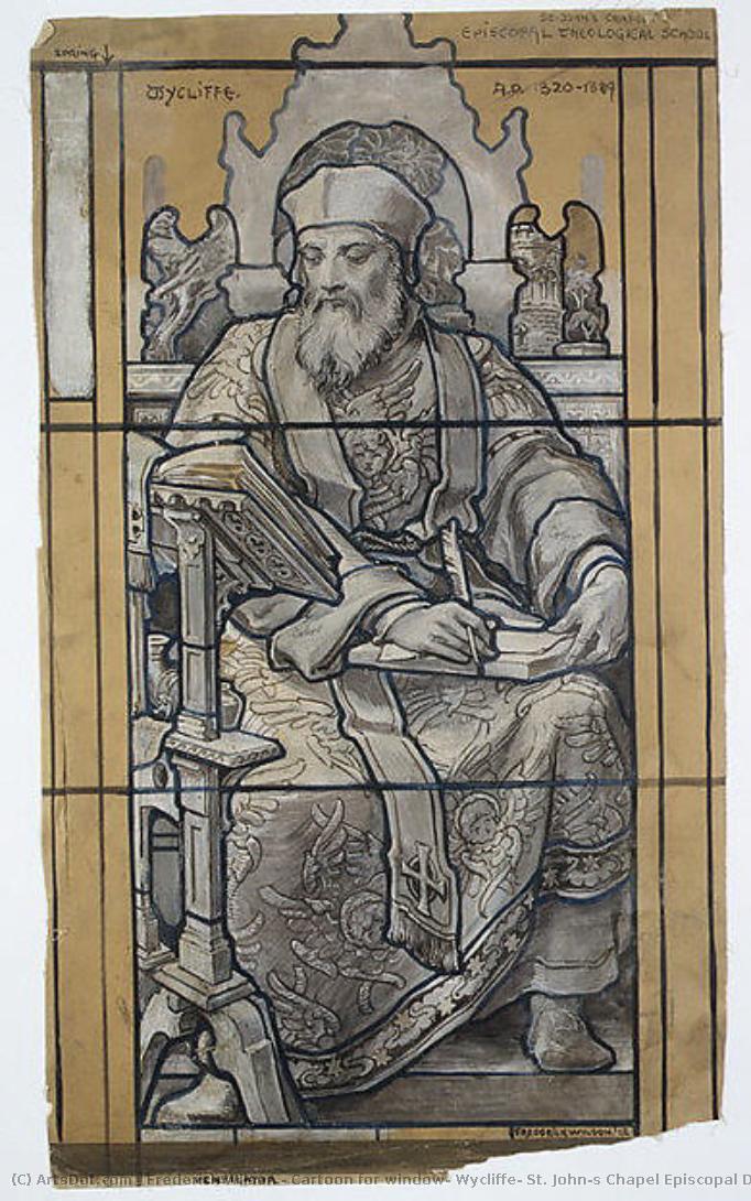 Cartoon For Window, Wycliffe, St. John's Chapel Episcopal Divinity School, Cambridge, Massachusetts — Frederick Wilson