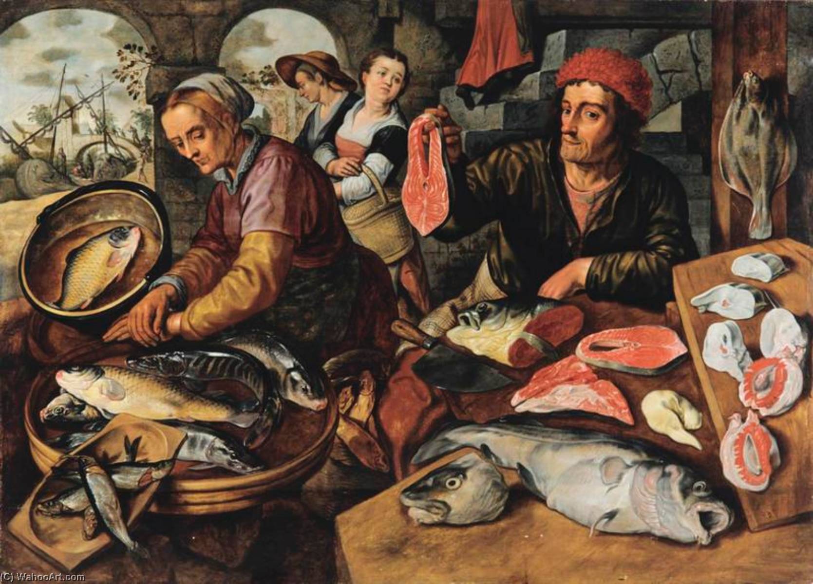 Le Marché Aux Poissons Marchands De Poissons (autre Titre) — Joachim Beuckelaer