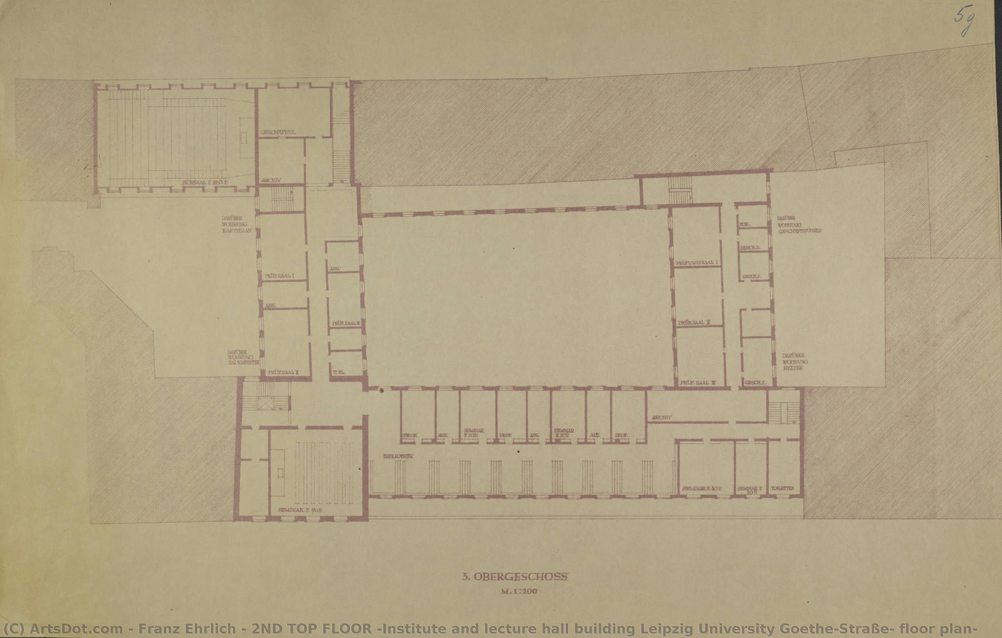 2nd Top Floor (institute And Lecture Hall Building Leipzig University Goethe-straße, Floor Plan) — Franz Ehrlich
