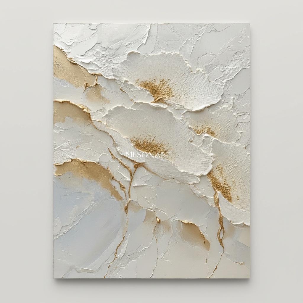 Gilded Petals In Relief: A Monumental Study Of Serene Organic Forms — David Moreau
