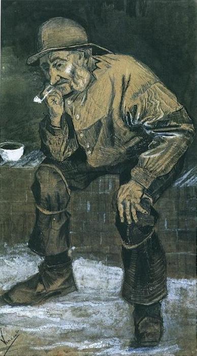 Fisherman With Sou'wester, Sitting With Pipe — Vincent Willem Van Gogh
