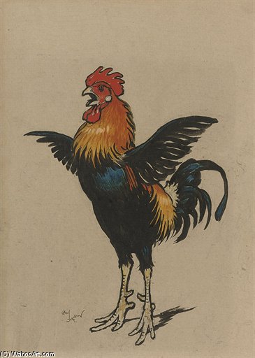 A Cockerel In Readiness To Crow — Beatrice Parsons