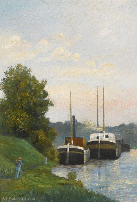 Chalands Sur La Seine — Albert Dubois Pillet