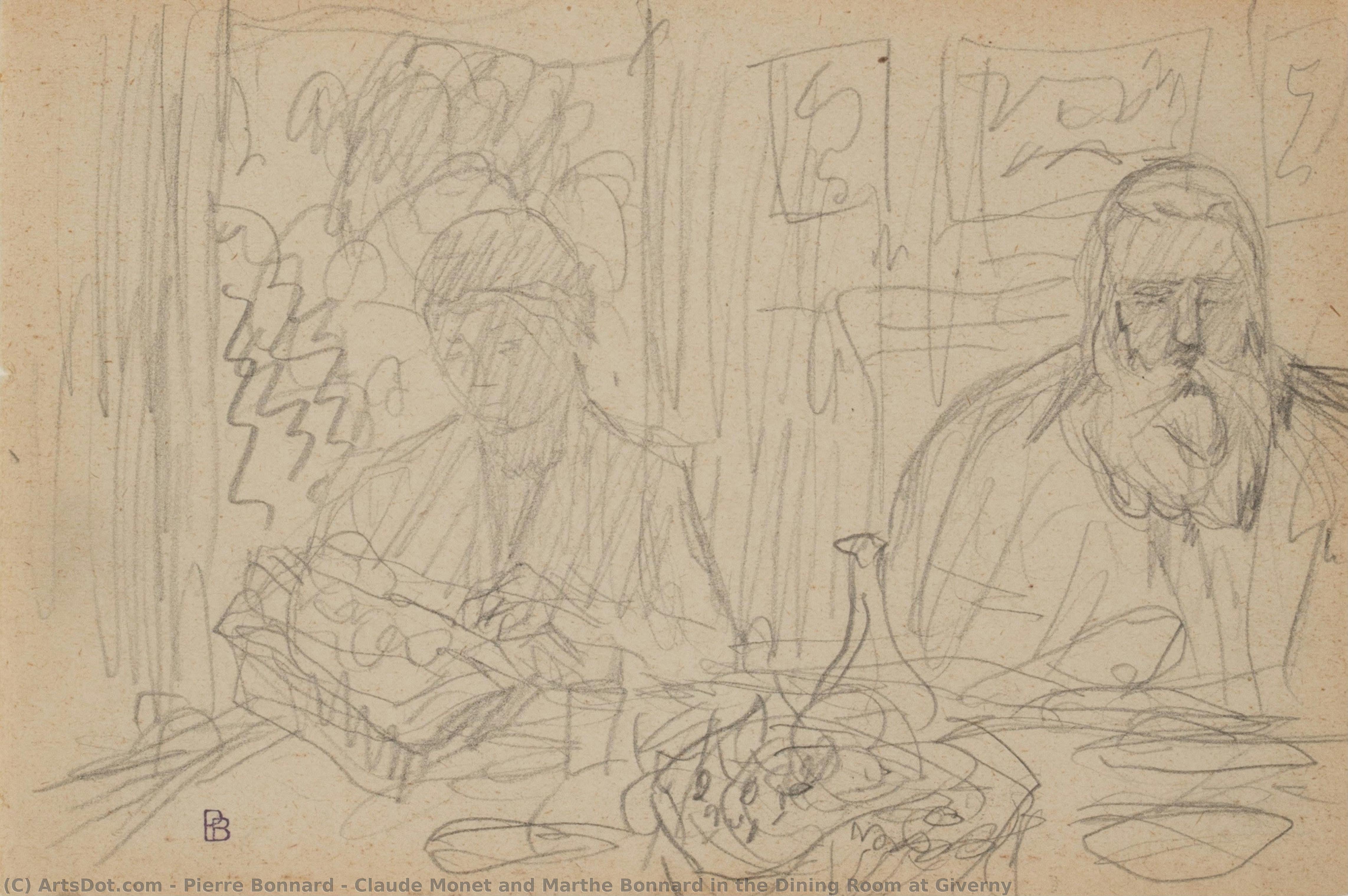 Claude Monet And Marthe Bonnard In The Dining Room At Giverny — Pierre Bonnard