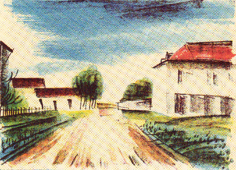 Entrance To Village (the Road To Francheville) — Maurice De Vlaminck