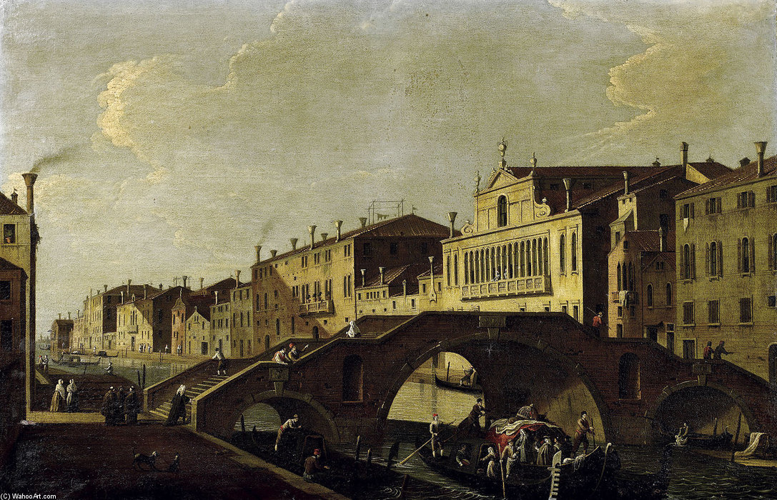 Venice, Cannaregio With The Ponte Tre Archi And Palazzo Valier — Bernardo Canal