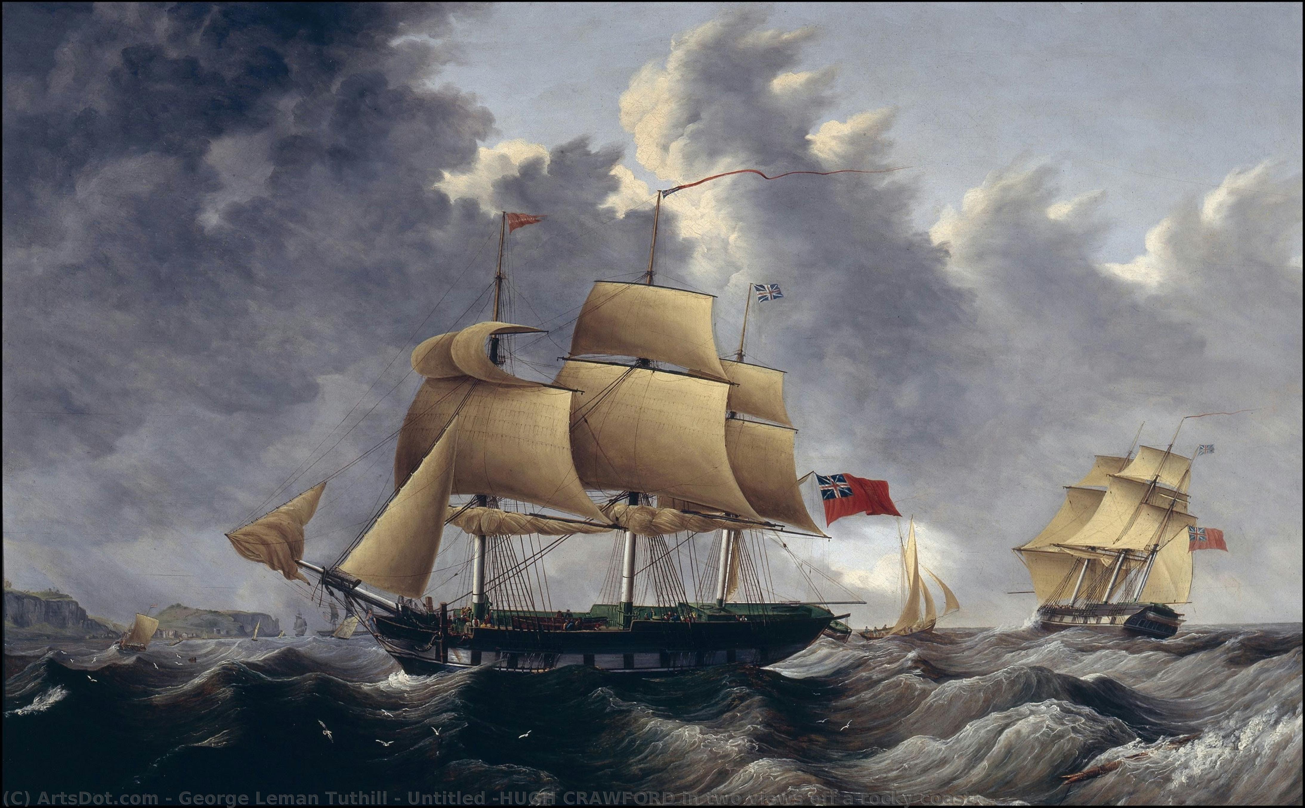 Untitled [hugh Crawford In Two Views Off A Rocky Coast] — George Leman Tuthill