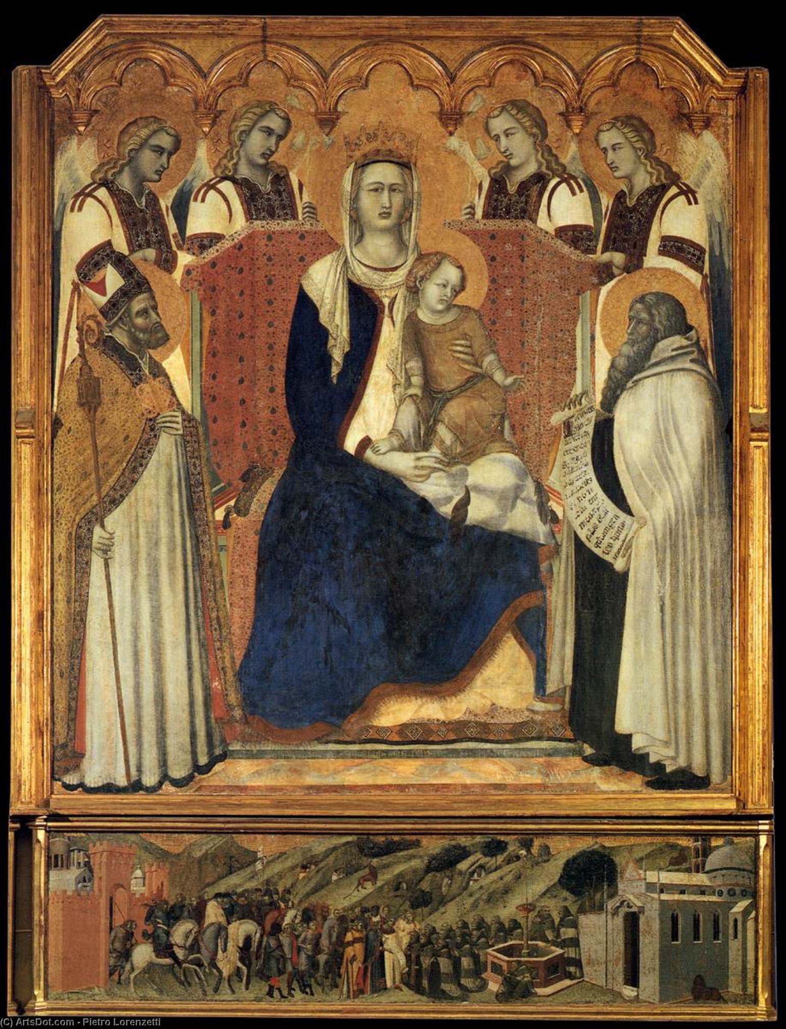 Madonna With Angels Between St Nicholas And Prophet Elijah — Pietro Lorenzetti