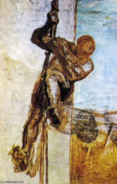 L'homme À La Corde, Huile Sur Toile The Man With The Cord, Oils On Fabric — Honoré Daumier
