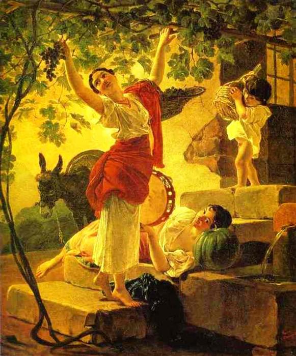 Girl Gathering Grapes In A Suburb Of Naples — Karl Pavlovič Brjulov