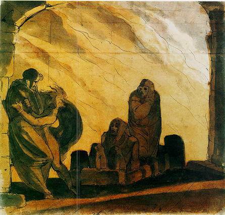Virgil Comforts Dante At The Sight Of Paolo And Francesca — Johann Heinrich Füssli
