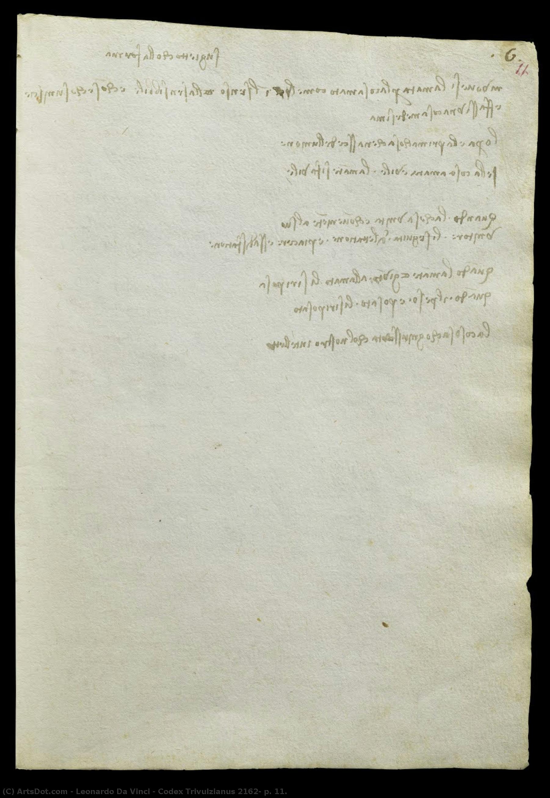 Codex Trivulzianus 2162, P. 11. — レオナルド・ダ・ヴィンチ