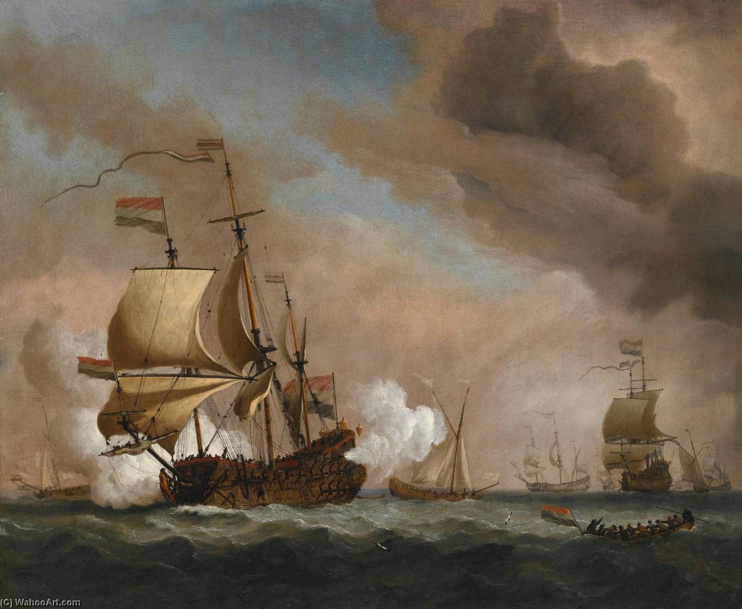 A Dutch Flagship In A Fresh Quartering Breeze, With Other Shipping Beyond — Willem Van De Velde Der Jüngere